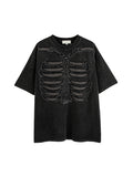 Men's Skull Print Oversized Short Sleeve Tee