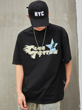 Men's Letter Print Oversized Short Sleeve Tee