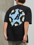 Men's Letter Print Oversized Short Sleeve Tee