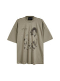 Men's Abstract Print Oversized Short Sleeve Tee