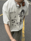 Men's Abstract Print Oversized Short Sleeve Tee