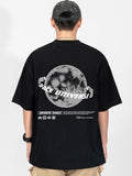 Men's Retro Print Oversized Short Sleeve Tee