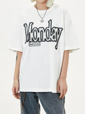 Letter Print Unisex Oversized Short Sleeve Tee