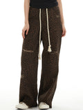 Distressed Leopard Print Sweatpants