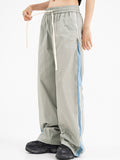 Contrast color stitching Wide Leg Pants