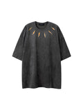 Men's Street Suede Oversized Short Sleeve Tee