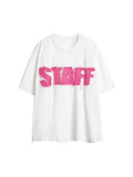 Letter Print Oversized Short Sleeve Tee