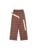 Plaid Print Straight Leg Pants