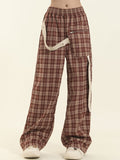 Plaid Print Straight Leg Pants