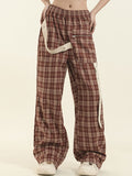 Plaid Print Straight Leg Pants