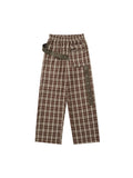 Plaid Print Straight Leg Pants