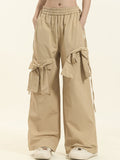 Solid Color Loose Straight Leg Pants