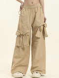 Solid Color Loose Straight Leg Pants