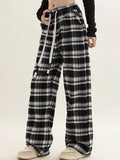 Street Plaid Straight Leg Pants