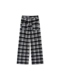 Street Plaid Straight Leg Pants