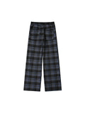 Street Plaid Straight Leg Pants