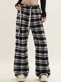 Street Plaid Straight Leg Pants