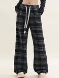 Street Plaid Straight Leg Pants