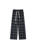 Street Plaid Straight Leg Pants