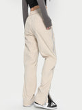 Contrast Color Stitching Wide Leg Pants