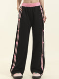 Striped Splicing Wide Leg Pants