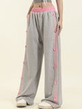 Striped Splicing Wide Leg Pants