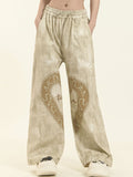 Love Print Wide Leg Pants