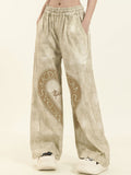 Love Print Wide Leg Pants