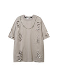 Men's Hole Print Oversized Short Sleeve Tee