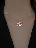 Double Heart Charm Necklace