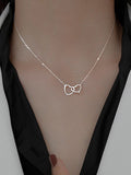 Double Heart Charm Necklace