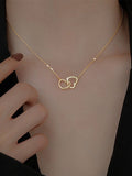 Double Heart Charm Necklace