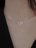 Double Heart Charm Necklace