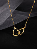 Double Heart Charm Necklace