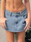 Vintage Blue Micro Denim Skirts