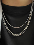 Men's Layered Snake Chain Necklace