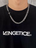 Men's Layered Geometric Link Chain Necklace