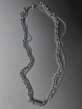 Men's Layered Geometric Link Chain Necklace