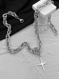 Men's Cross Pendant Cuban Chain Necklace