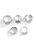 Men's 5pcs Punk Silver Ring