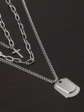 Collier à pendentif géométrique 2 pièces pour hommes