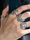 Men's 4pcs Vintage Silver Ring Set