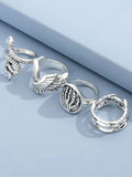 Men's 4pcs Vintage Silver Ring Set