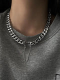 Collier chaîne cubaine à boucle pour hommes