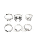 Men's 6pcs Vintage Punk Ring Set