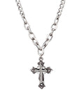 Collier pendentif croix en strass pour hommes