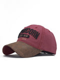 Pu Leather Paneled Embroidery Baseball Cap