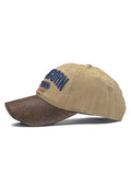 Pu Leather Paneled Embroidery Baseball Cap