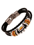 Men's Layered Braided Pu Leather Bracelet