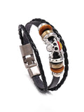 Men's Layered Braided Pu Leather Bracelet